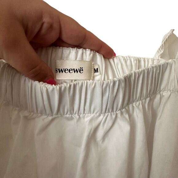 SWEEWË Puff Sleeve‎ Blouse in White Sz Medium - Picture 4 of 4